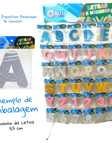 Kit Letras e Números E.V.A Glitter