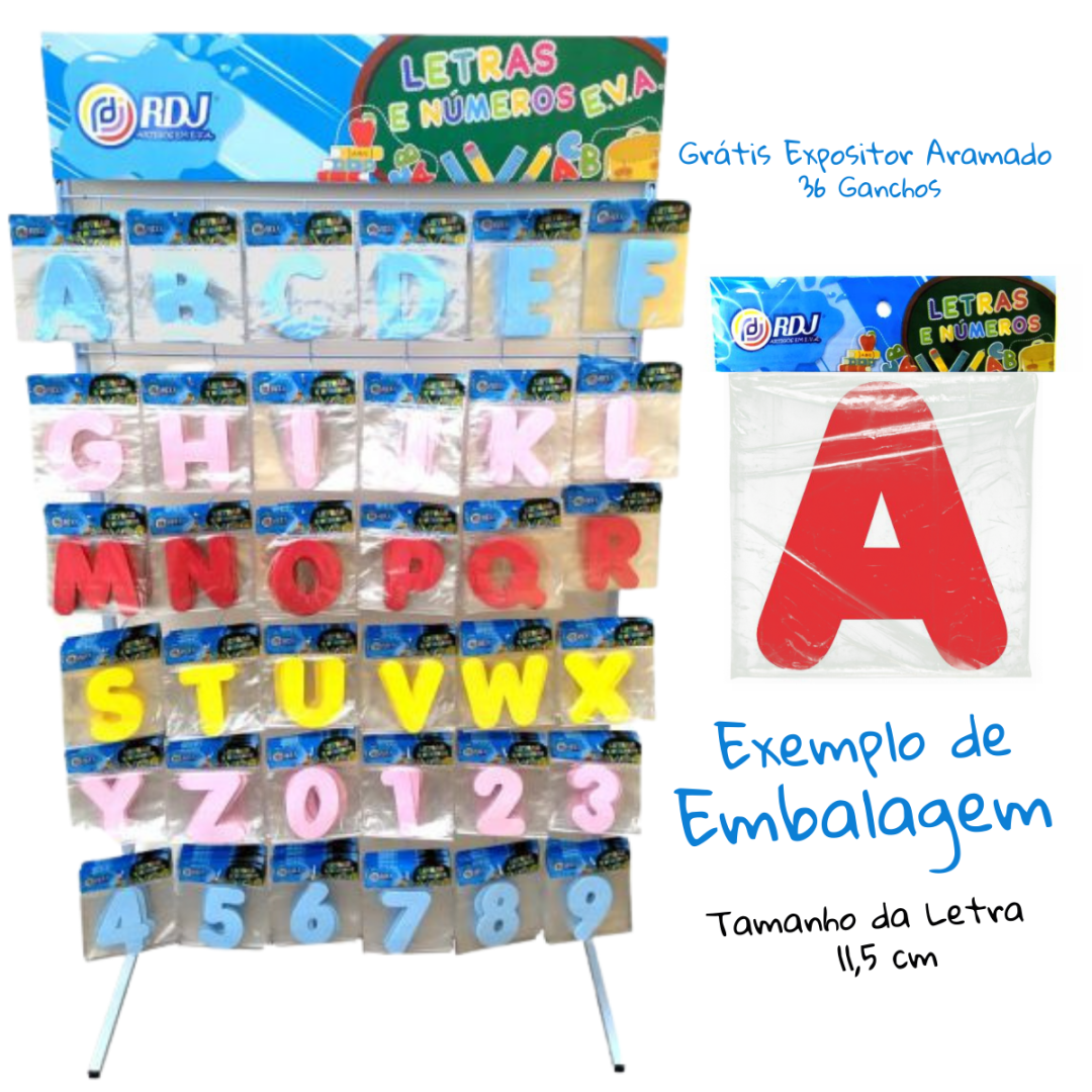 Kit Letras e N&uacute;meros E.V.A liso