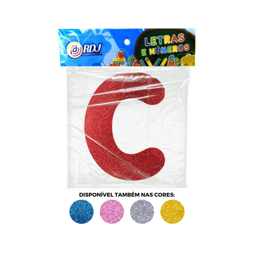Letra C - Vermelho C/ Glitter Letra C - Vermelho C/ Glitter