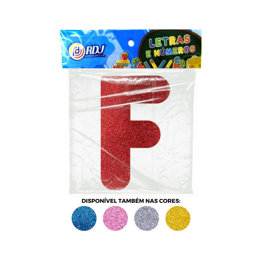 Letra F - Vermelho C/ Glitter Letra F - Vermelho C/ Glitter