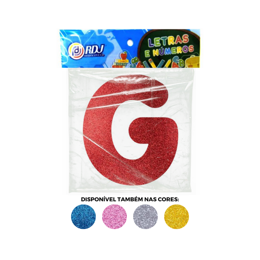 Letra G - Vermelho C/ Glitter