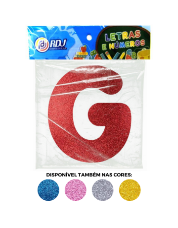 Letra G - Vermelho C/ Glitter