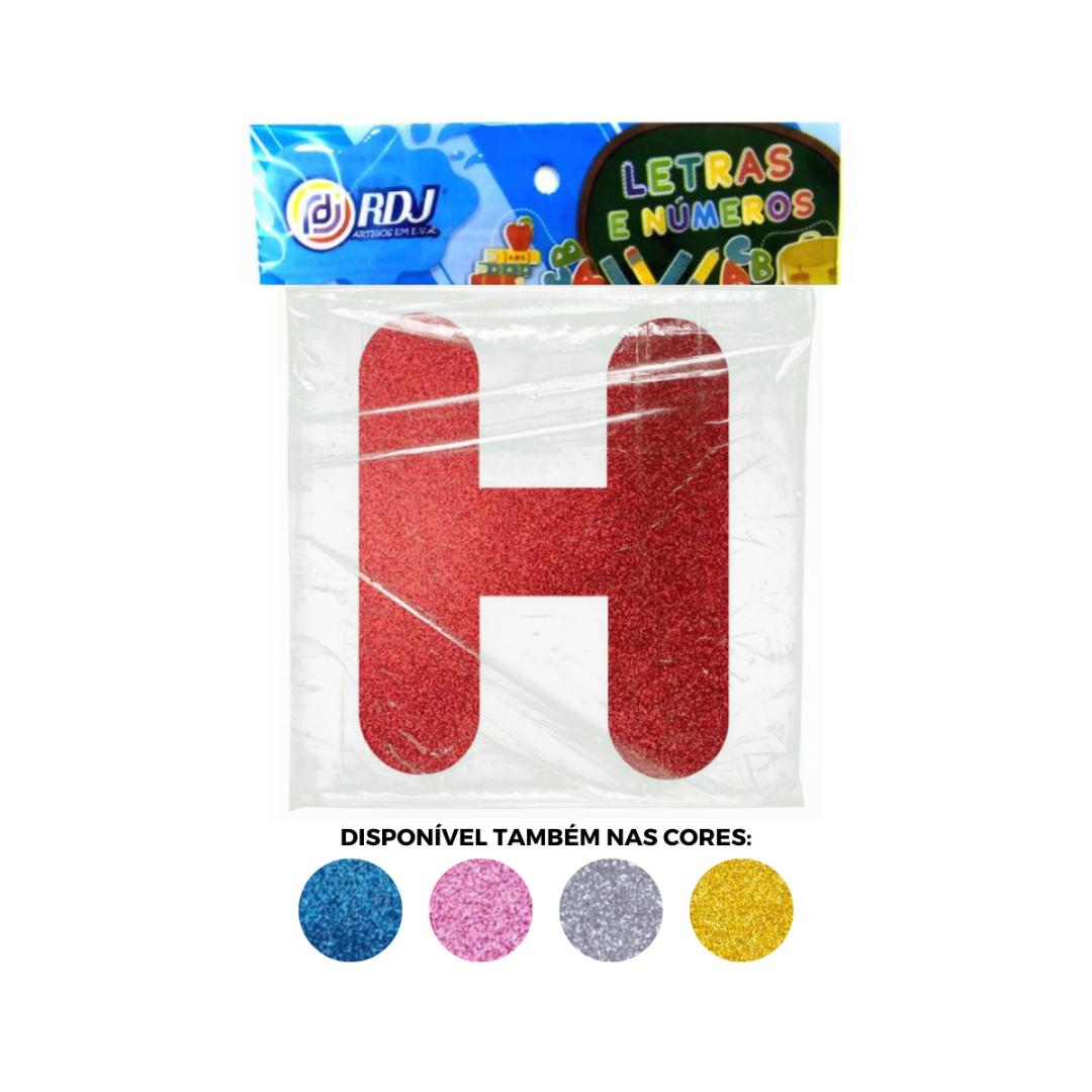Letra H / Vermelho C/ Glitter Letra H / Vermelho C/ Glitter