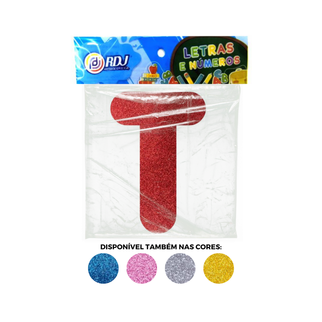 Letra T - Vermelho C/ Glitter Letra T - Vermelho C/ Glitter