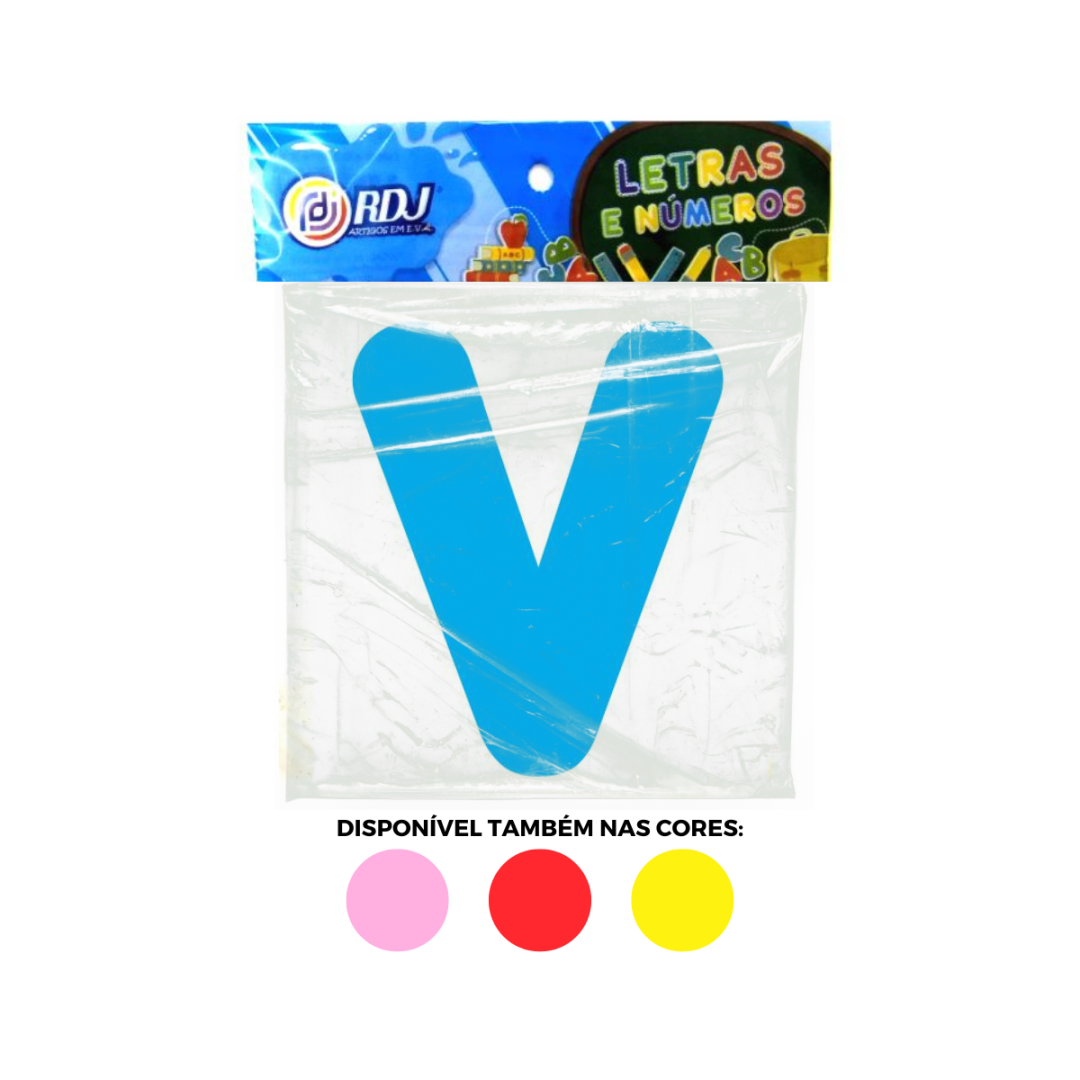 Letra V - Azul Claro