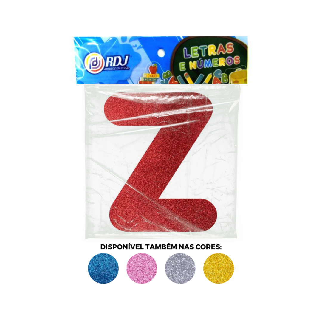 Letra Z - Vermelho C/ Glitter