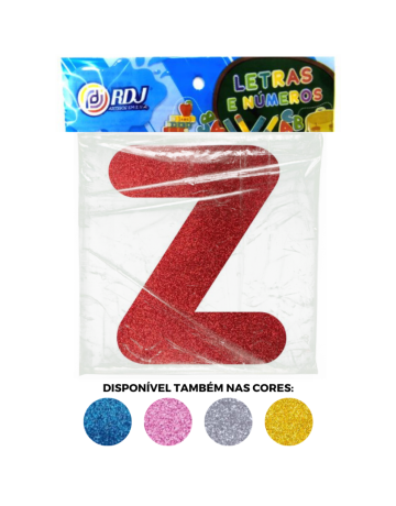 Letra Z - Vermelho C/ Glitter