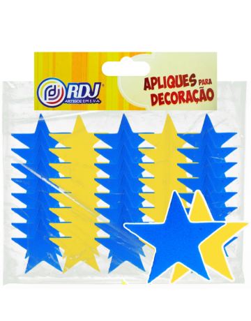 Mini Aplique Estrela Azul / Amarelo 2cm