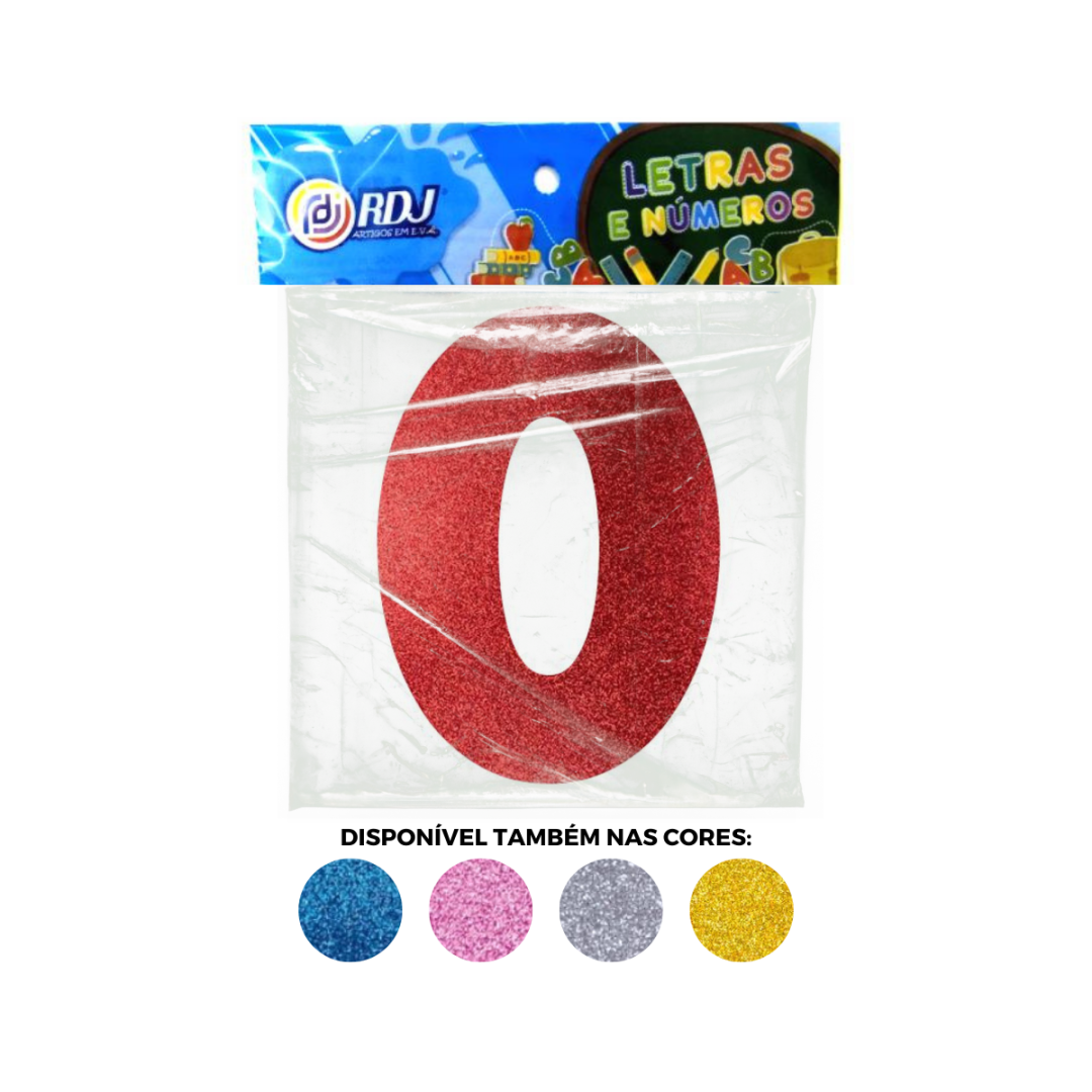 N&uacute;mero 0 - Vermelho C/ Glitter