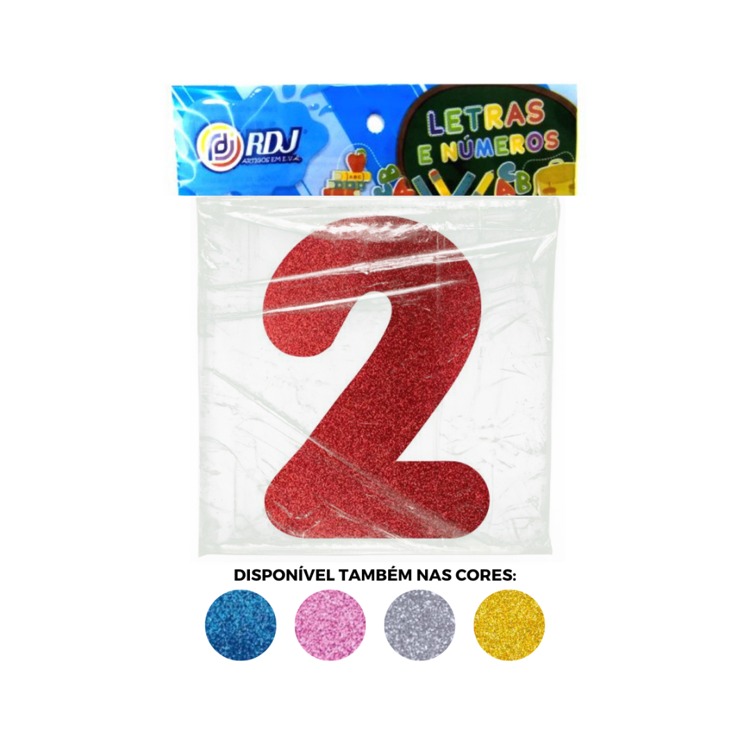 N&uacute;mero 2 - Vermelho C/ Glitter