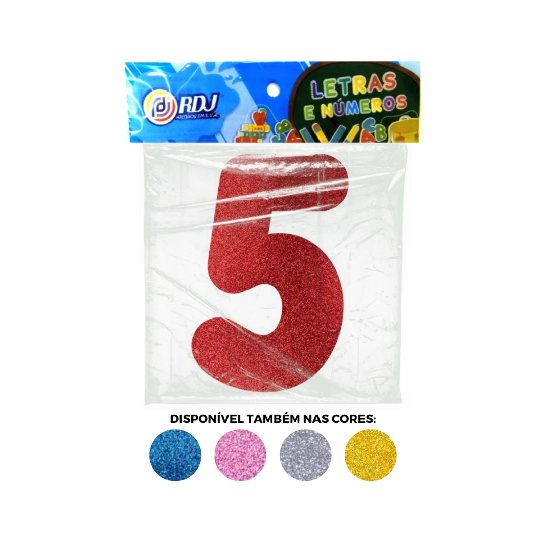 N&uacute;mero 5 - Vermelho C/ Glitter