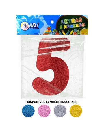 N&uacute;mero 5 - Vermelho C/ Glitter