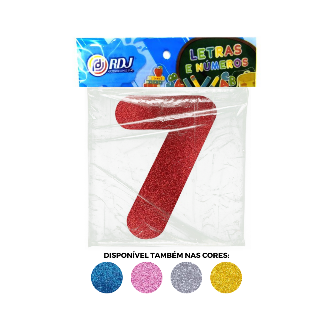 N&uacute;mero 7 - Vermelho C/ Glitter
