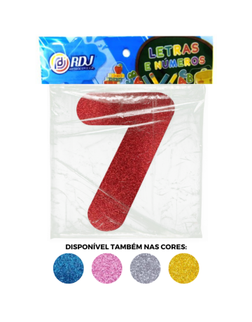 N&uacute;mero 7 - Vermelho C/ Glitter