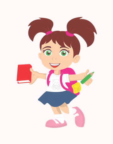 Painel Grande Menina Estudante 01 - 56cm