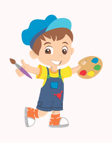 Painel Grande Menino Artista - 55cm