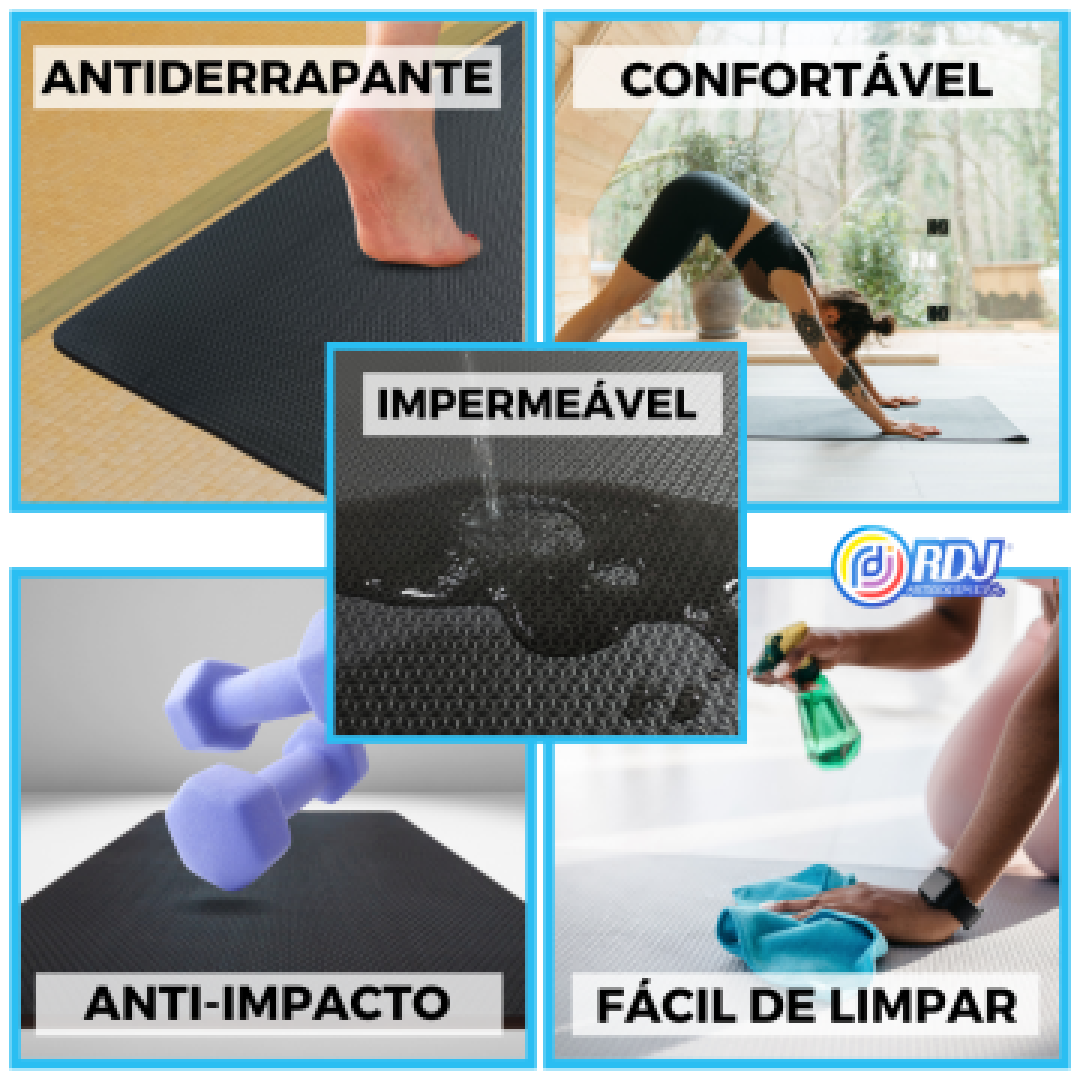 Tapete Atividade F&iacute;sica Azul Royal 2,00x1,0