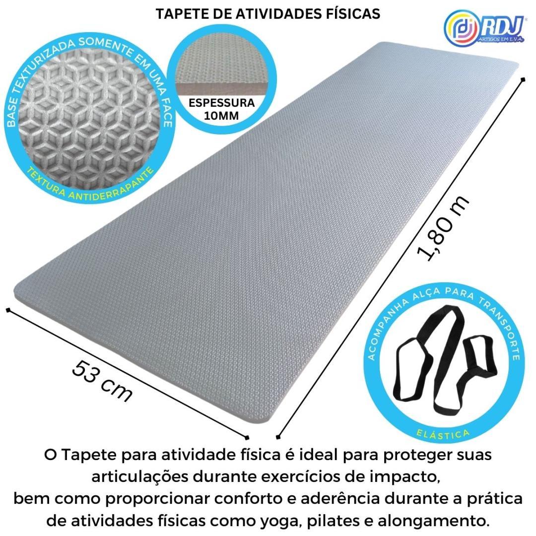 Tapete Atividade Física Cinza 1,80x53x10mm