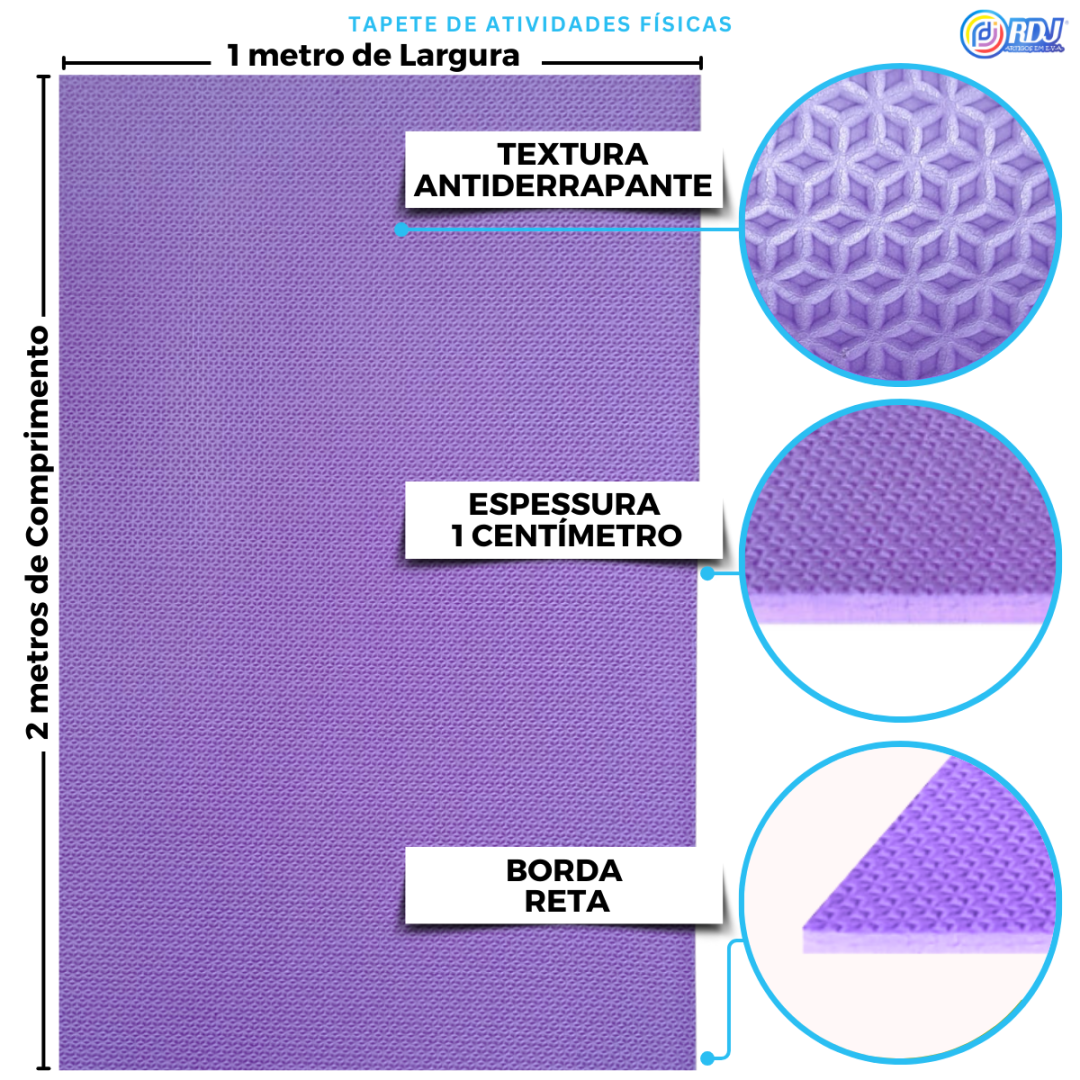Tapete Atividade F&iacute;sica Lil&aacute;s 2,00x1