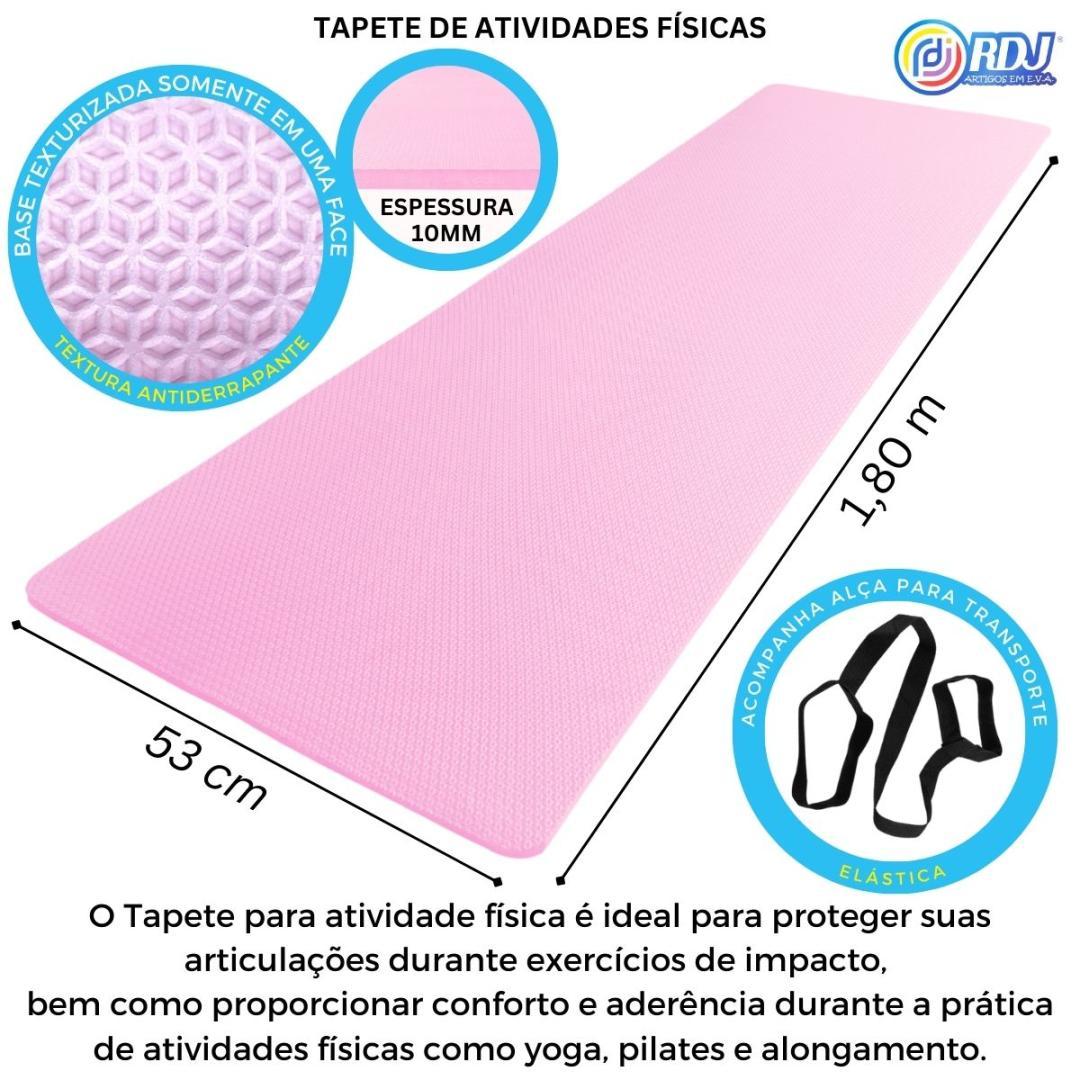 Tapete Atividade Física Rosa Claro 1,80x53x