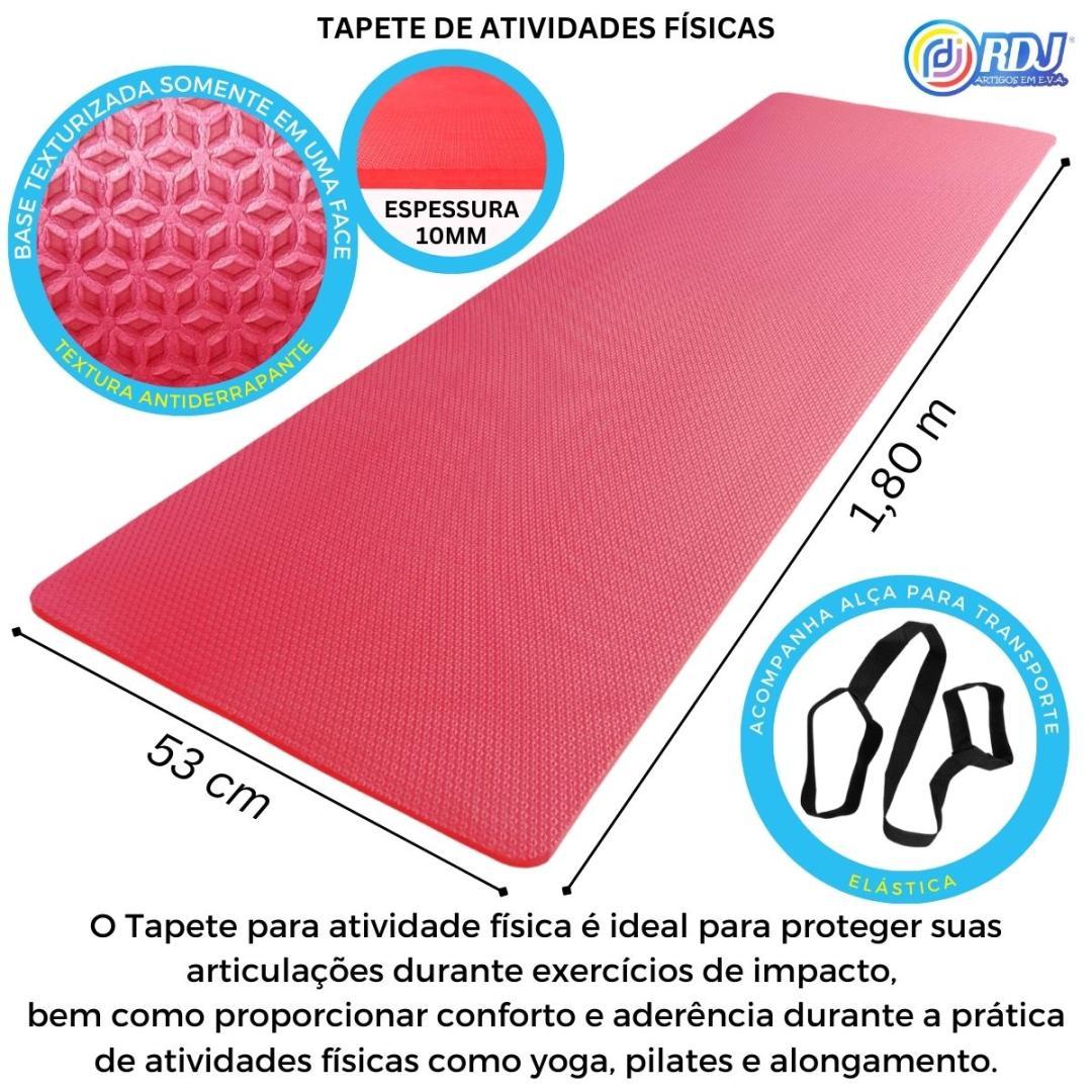 Tapete Atividade Física Vermelho 1,80x53x10