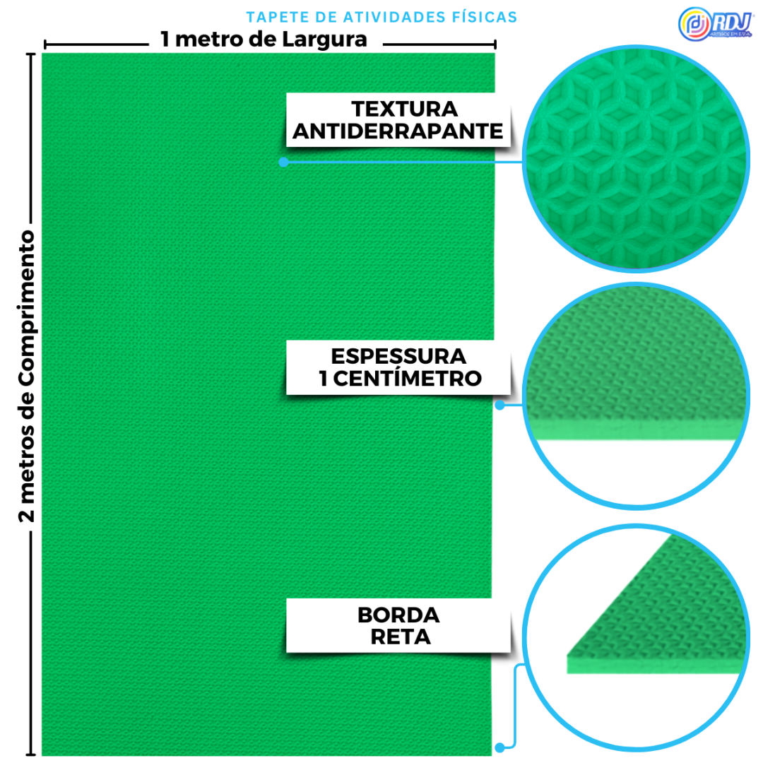 Tapete Atividades F&iacute;sica Verde Bandeira 2,0