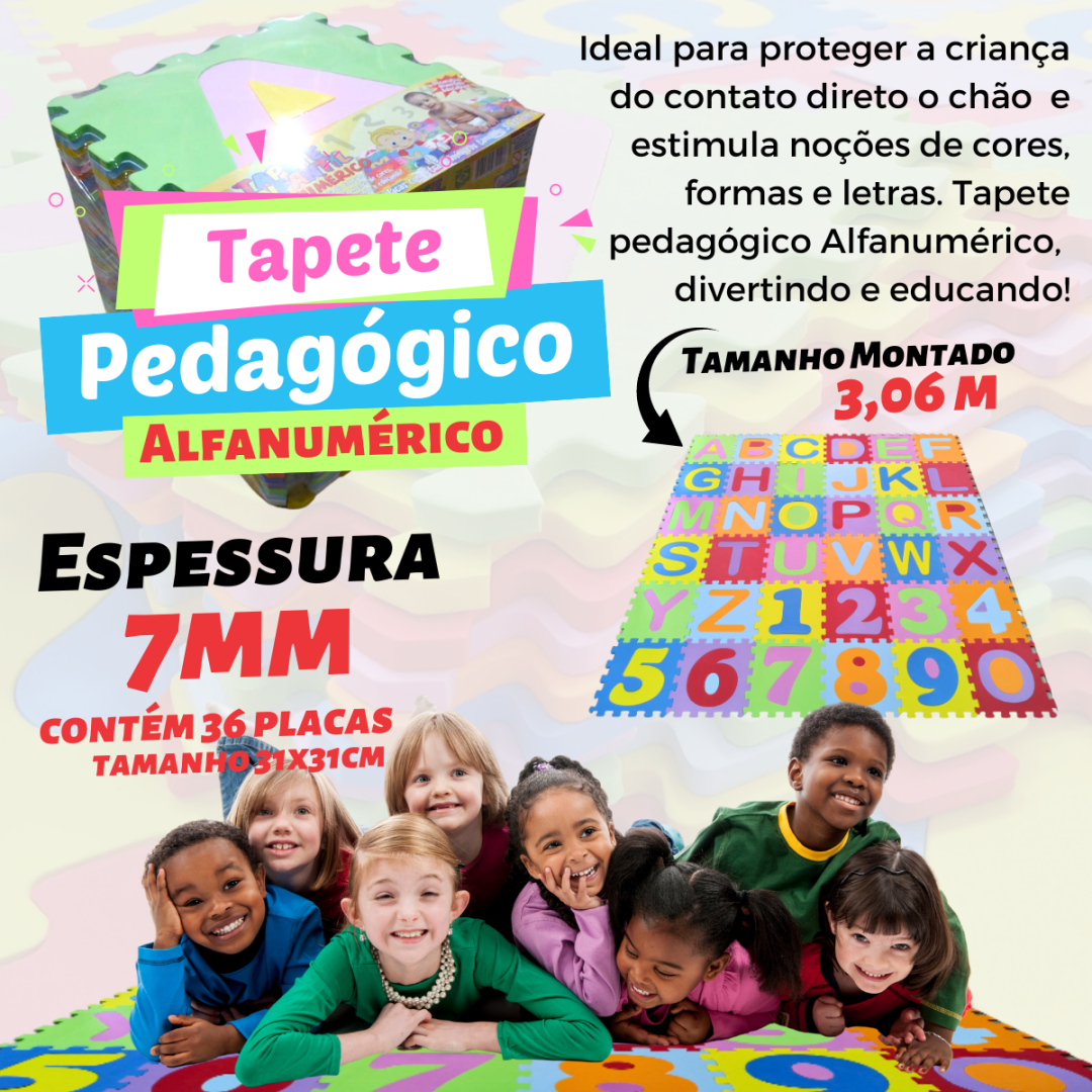 Tapete pedagógico Alfanumérico
