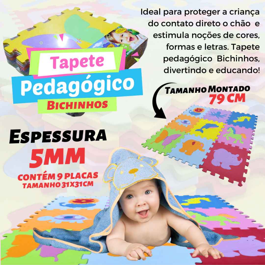 Tapete pedag&oacute;gico Bichinhos