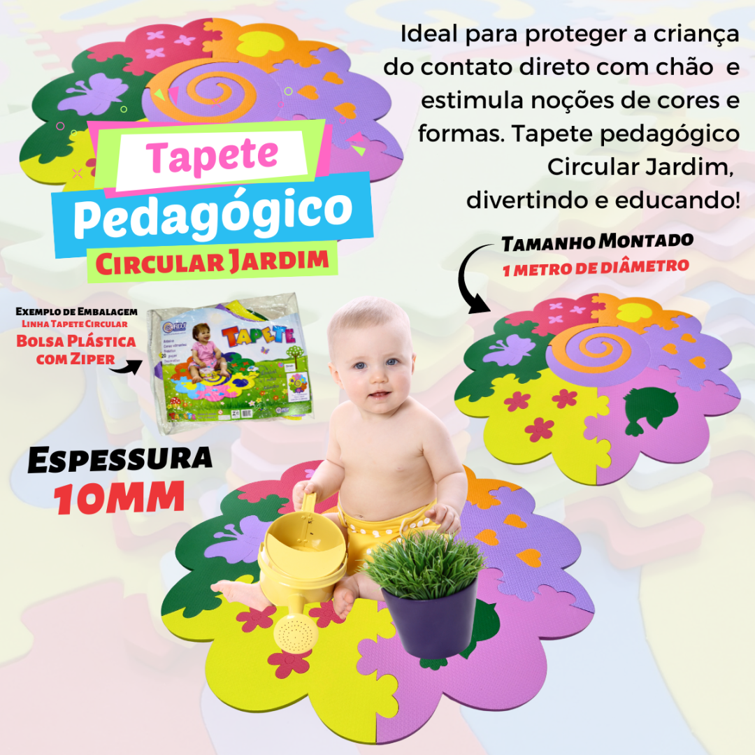Tapete pedag&oacute;gico Circular Jardim